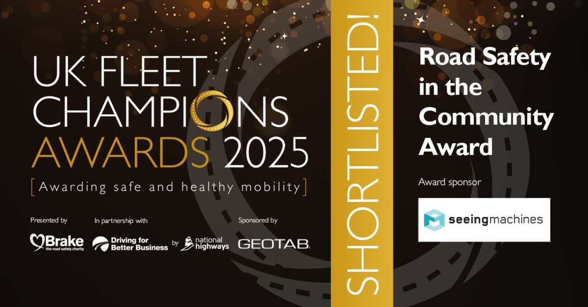 Seeing Machines (@seeingmachines) on Twitter photo We're proud to support the UK Fleet Champions Awards 2025 run by <a href="/Brakecharity/">Brake, the road safety charity</a> in collaboration with <a href="/DfBBprogramme/">DfBB Programme</a>. We're sponsoring the Road Safety in the Community Award - well done to <a href="/CumbriaFire/">Cumbria Fire & Rescue Service</a> & <a href="/Glosfire/">Gloucestershire Fire and Rescue Service</a> who were shortlisted. hubs.ly/Q03z11NB0 We're proud to support the UK Fleet Champions Awards 2025 run by <a href="/Brakecharity/">Brake, the road safety charity</a> in collaboration with <a href="/DfBBprogramme/">DfBB Programme</a>. We're sponsoring the Road Safety in the Community Award - well done to <a href="/CumbriaFire/">Cumbria Fire & Rescue Service</a> & <a href="/Glosfire/">Gloucestershire Fire and Rescue Service</a> who were shortlisted. hubs.ly/Q03z11NB0