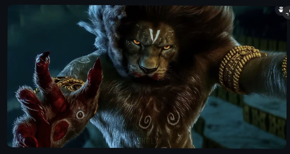 CommonMan1412's tweet photo. My 
#narasimha  Aura >>>>

Ugram Veeram Maha Vishnum Jvalantham Sarvatho muham ,
 Nrusimham Bishanam Badram 
 Mrutoryr Mrutyum Namom Yaham .

 #narasimhaavatar  🔥🖤

Madly Madly i only need a Hug like #prahaladh had 🖤🥹

Divinity at its peak 🙏 https://t.co/XzS8i0F2bA