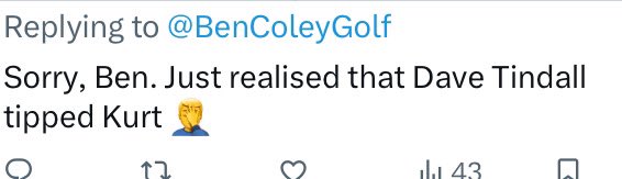 2025 now actively trolling me (particularly given Kurt was very high on my list before the sea of blue) but well done to <a href="/DaveTindallgolf/">Dave Tindall</a> (and <a href="/Sundogmonkey/">Martin Mathews</a>) 👏 🫠