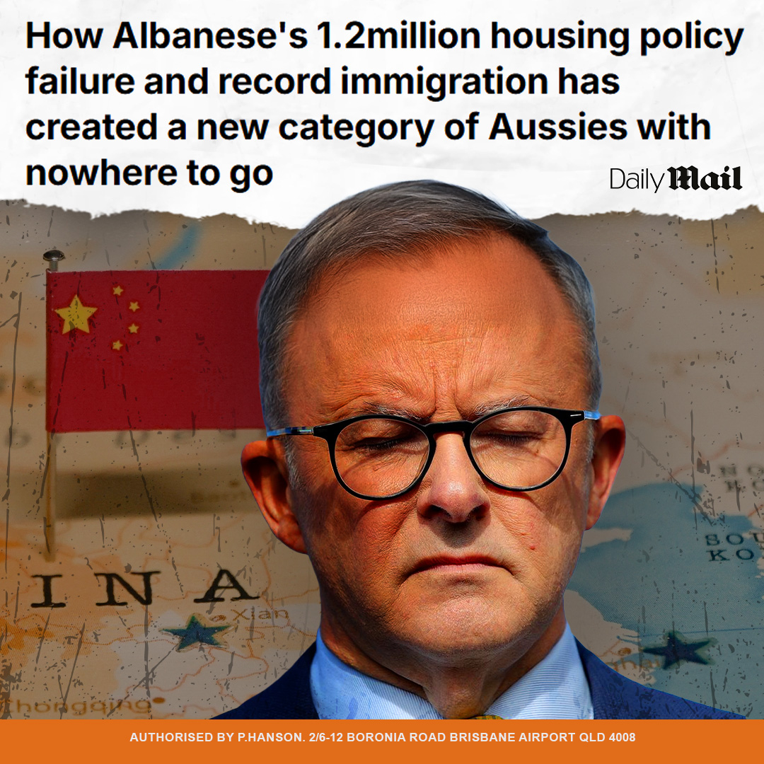 The Daily Mail has laid bare Albanese’s betrayal of Australians, exposing the ticking time bomb of mass migration. One Nation Senator Pauline Hanson said Australian cities are full, housing is unaffordable, and services are stretched to breaking point. She said One Nation will