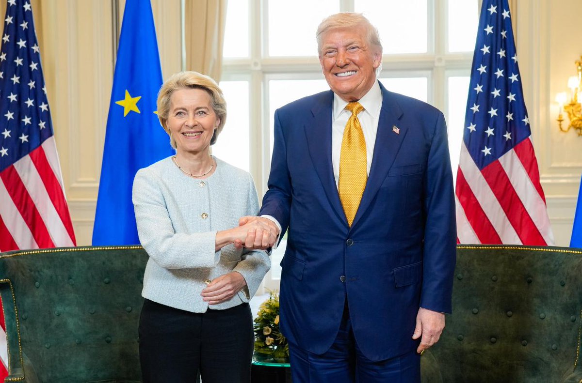 🇪🇺🇺🇲 Fantastische deal, importheffingen van EU naar VS 15%. Andersom 0%!. Endat allemaal zonder stiekeme SMS-jes.