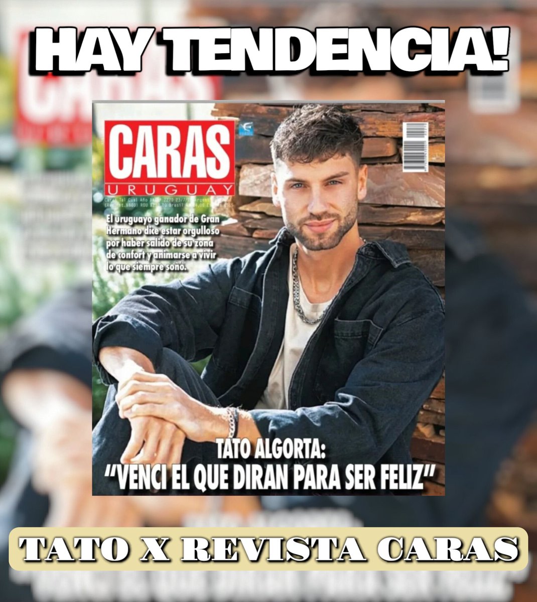 🚨 Lunes 28/7, 14hs tenemos Tendencia:

TATO X REVISTA CARAS 

#OnlyTato
