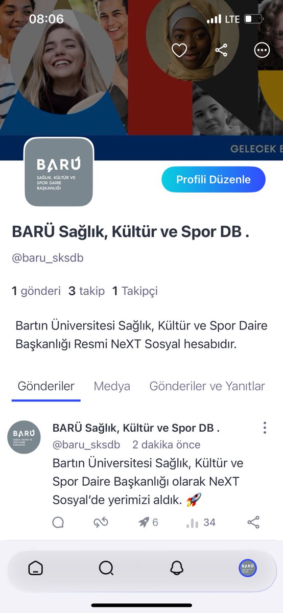 Bartın Üniversitesi Sağlık, Kültür ve Spor Daire Başkanlığı olarak NeXT Sosyal’de yerimizi aldık.

🔗 sosyal.teknofest.app/@baru_sksdb