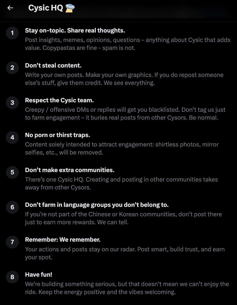 Abdulsneijder's tweet photo. to all the @cysic_xyz yappers, the rules are clear.

follow them diligently or risk shouting at a wall, don’t waste your energy.

gmsor https://t.co/fd4vE8n2fR