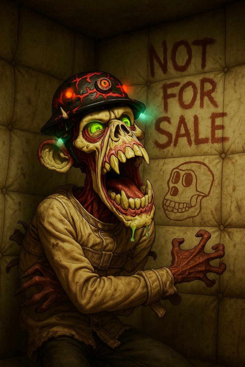 Slytoshi's tweet image. Some of the lunatics like holding their apes even more when they are stupidly high priced

Some of the lunatics declined, making more money in one sale than you make in 5-10 years

Some of the lunatics will litterally never sell

Why? 

Cause they don&apos;t need to 
@BoredApeYC