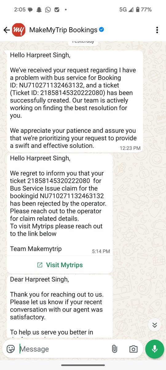 usuallyPREET's tweet photo. 🚨 WORST TRAVEL EXPERIENCE with @makemytrip @makemytripcare
Booking ID: NU710271132463132
Bus number: MP44ZC9557 @consumerhelpli2
 @VoxConsumer
@ndtv @aajtak @republicworld @timesofindia
#MakeMyTripScam #CustomerSupportFail  #ConsumerRights
#WorstTravelExperience https://t.co/4eaqhPdt1J