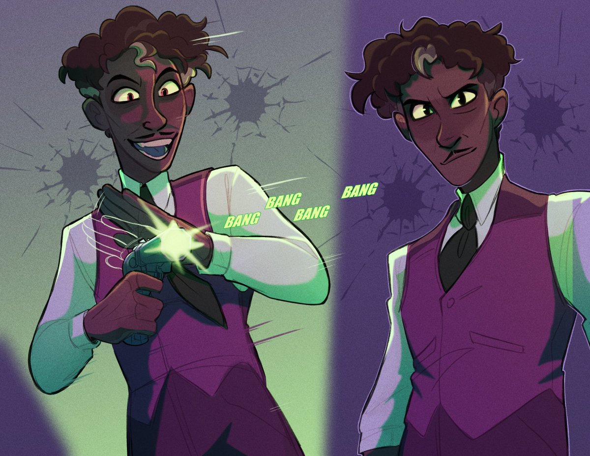 Benjimator_OG's tweet image. One of Alastor's gunslinger moments
#HazbinHotel #HazbinHotelAlastor