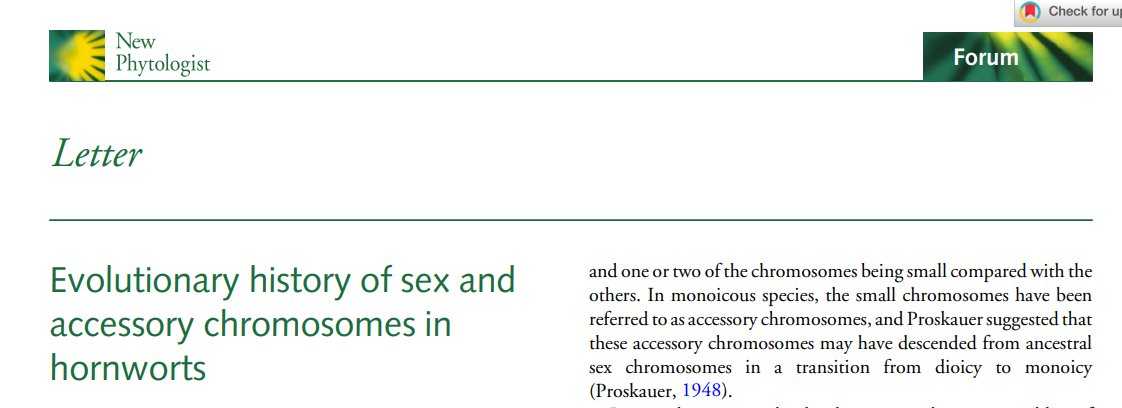 MonashBiol's tweet image. John Bowman and Jonathan Levins present data that lend support to the idea that FGMYB was the female sex-determining gene in the ancestral land plant, which has been speculated to have been dioicous
nph.onlinelibrary.wiley.com/doi/pdf/10.111…