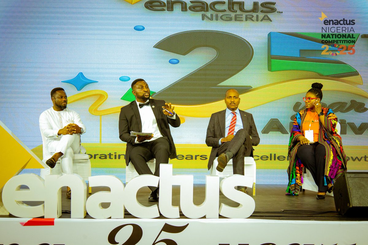 Anchoring highly insightful panel session at <a href="/EnactusNigeria_/">Enactus Nigeria</a> 25th Anniversary Celebration with amazing  panelists representing diverse generations.
<a href="/enactus/">Enactus</a> is transforming NextGen Leaders into resourceful, purposeful, value-driven innovators and social entrepreneurs.