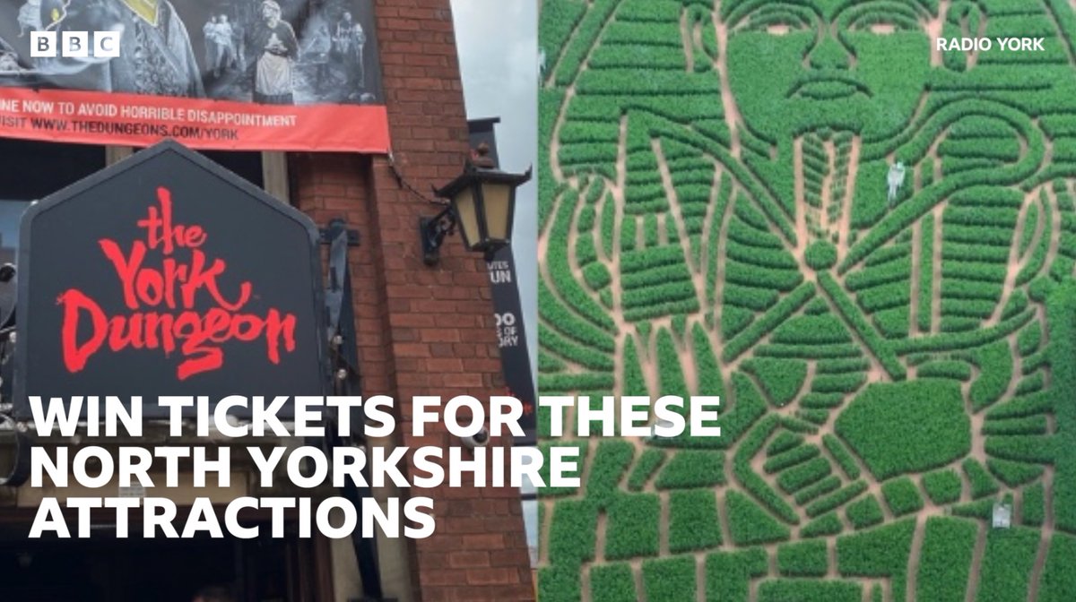 BBCYork's tweet image. All this week you can win tickets to York Dungeon and the York Maze!
Win tickets to the York Dungeon with @spanswicktweets from 6am and win tickets to York Maze with @JoanitaMusisi from 10am
T&C’s here: bbc.co.uk/radioyork