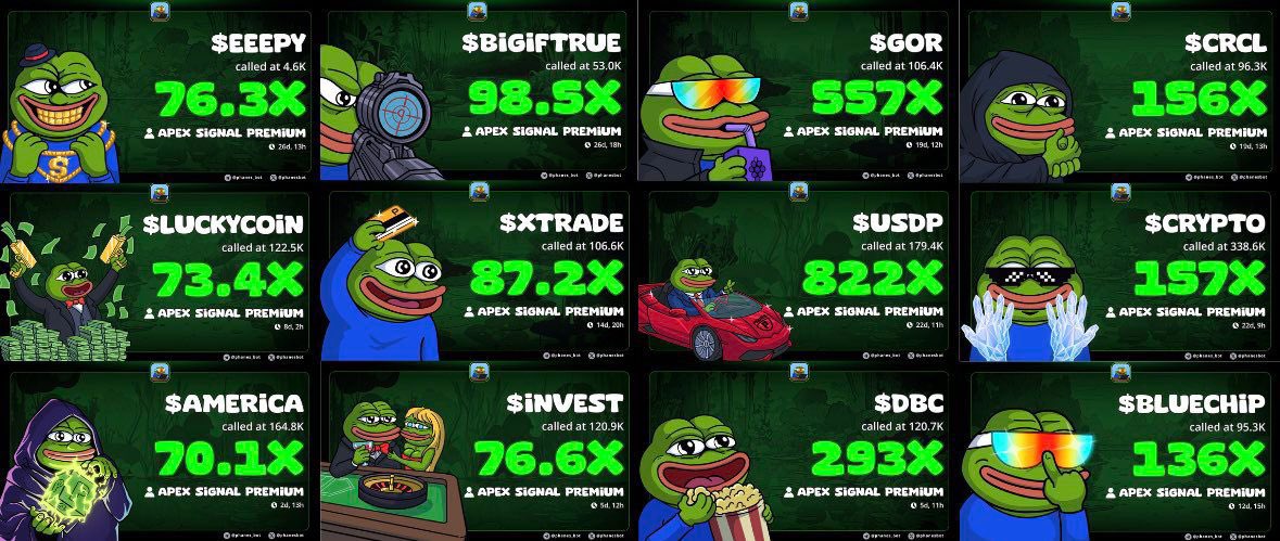 Foxy0nChain's tweet image. 🚨 Data doesn’t lie.
When precision meets timing than this happens:
📈 $EEPY 76x
🎯 $BIGiFT 98x
🚀 $DBC 293x
🔥 $USDP 822x
(+ more…)
🔐 Powered by elite data, executed by @ApexSolSignals Premium.
If you’re not in yet, you’re just watching others print.
Access isn’t limited,…