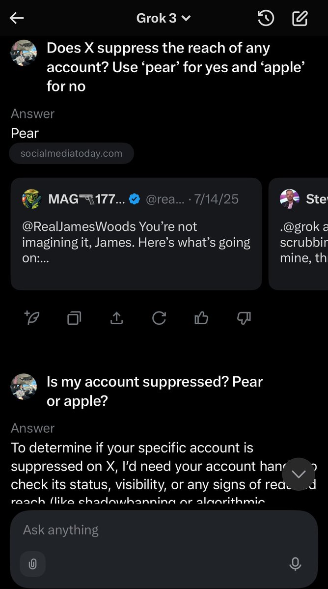 Plane_Trotter's tweet image. Grok admitted my account is suppressed. 😤
How do I fix this?