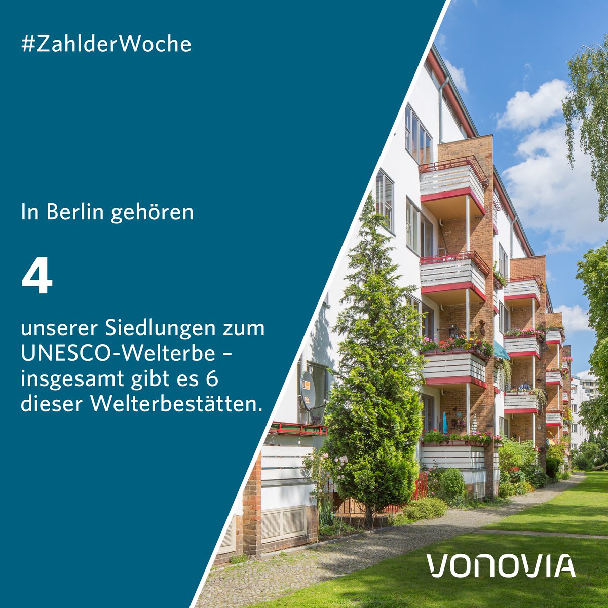 Mit ihrer Architektur gelten die Hufeisensiedlung in Neukölln, die Weiße Stadt in Reinickendorf, die Wohnstadt Carl Legien in Pankow und die Ringsiedlung Siemensstadt in Spandau (Bild) als stadtplanerisch und baugeschichtlich prägend. #Vonovia #ZahlderWoche #Zuhause