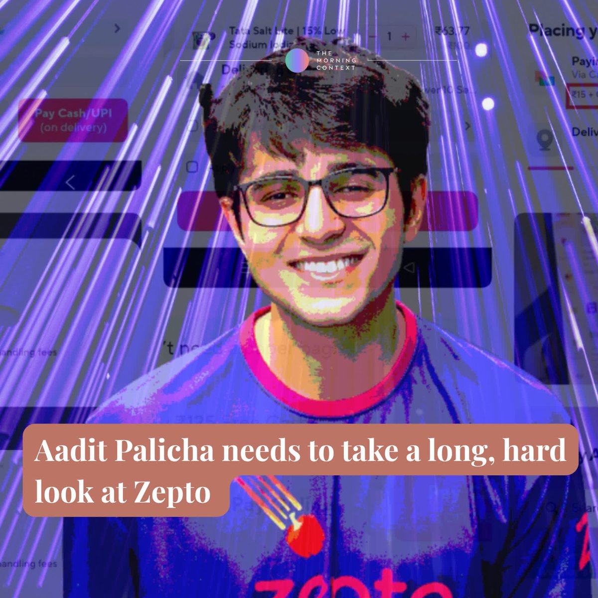 What started as WhatsApp grocery runs in a Mumbai flat, went on to become Zepto.
As the company races towards IPO, it faces heat from vendors, customers and and former employees. Meanwhile, Aadit Palicha has something else to say.
<a href="/sahaprd/">pradip</a> writes: themorningcontext.com/internet/aadit…