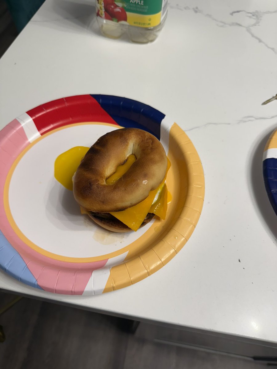 LordPunkd's tweet image. Little sausage egg and cheese bagel sandy