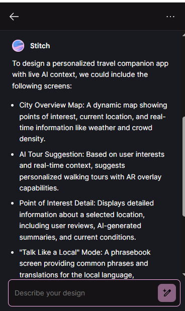 folasha93124522's tweet image. Still catching up on week 2
#v0dev &amp;amp; #Stitch today on my #ALX_AiSK journey, i created CSV Visualiser, City map Screen, and a landing page for a Furniture Company #ALX #AItools #FutureReady
@alx_africa
@julienbarbier42
@kalibetre
@lowercase_life