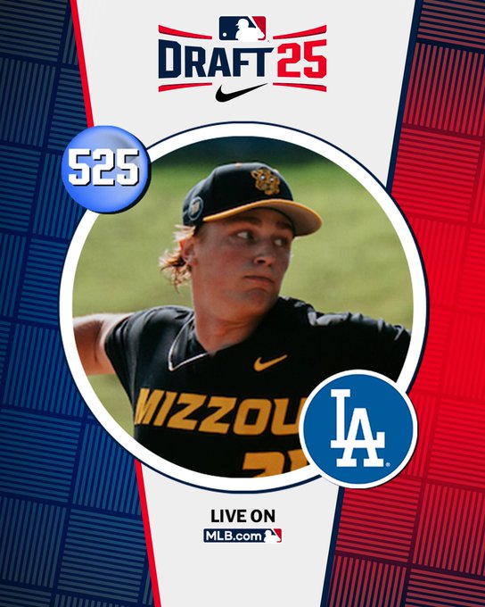 17th-rder Sam Horn signs w/<a href="/Dodgers/">Los Angeles Dodgers</a> for $497,500 ($347,500 counts vs pool). <a href="/MizzouBaseball/">Mizzou Baseball</a> RHP, 1st-rd stuff (fastball touches 98 mph, mid-80s sweeper), just 15 IP in three college seasons because of TJ surgery. Also plays QB &amp; will return to Missouri to play football this fall