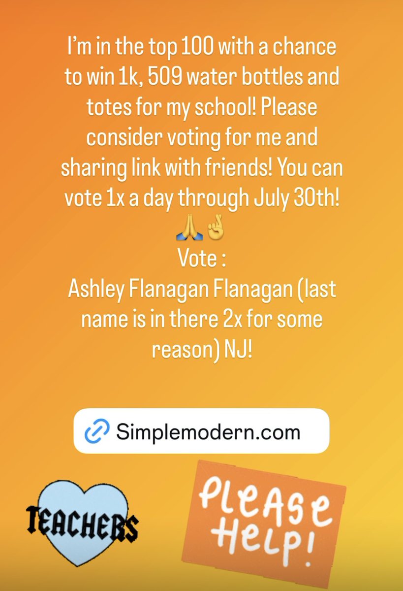 ab6284's tweet image. Quick retweet before bed! Please vote, share, encourage family & friends to vote 🙏🤞. I’m in top 100. Everyone can vote 1x a day until end of July. This would be amazing for the Title 1 School I work in🤞🙏🩷
simplemodern.com/pages/stock-yo…