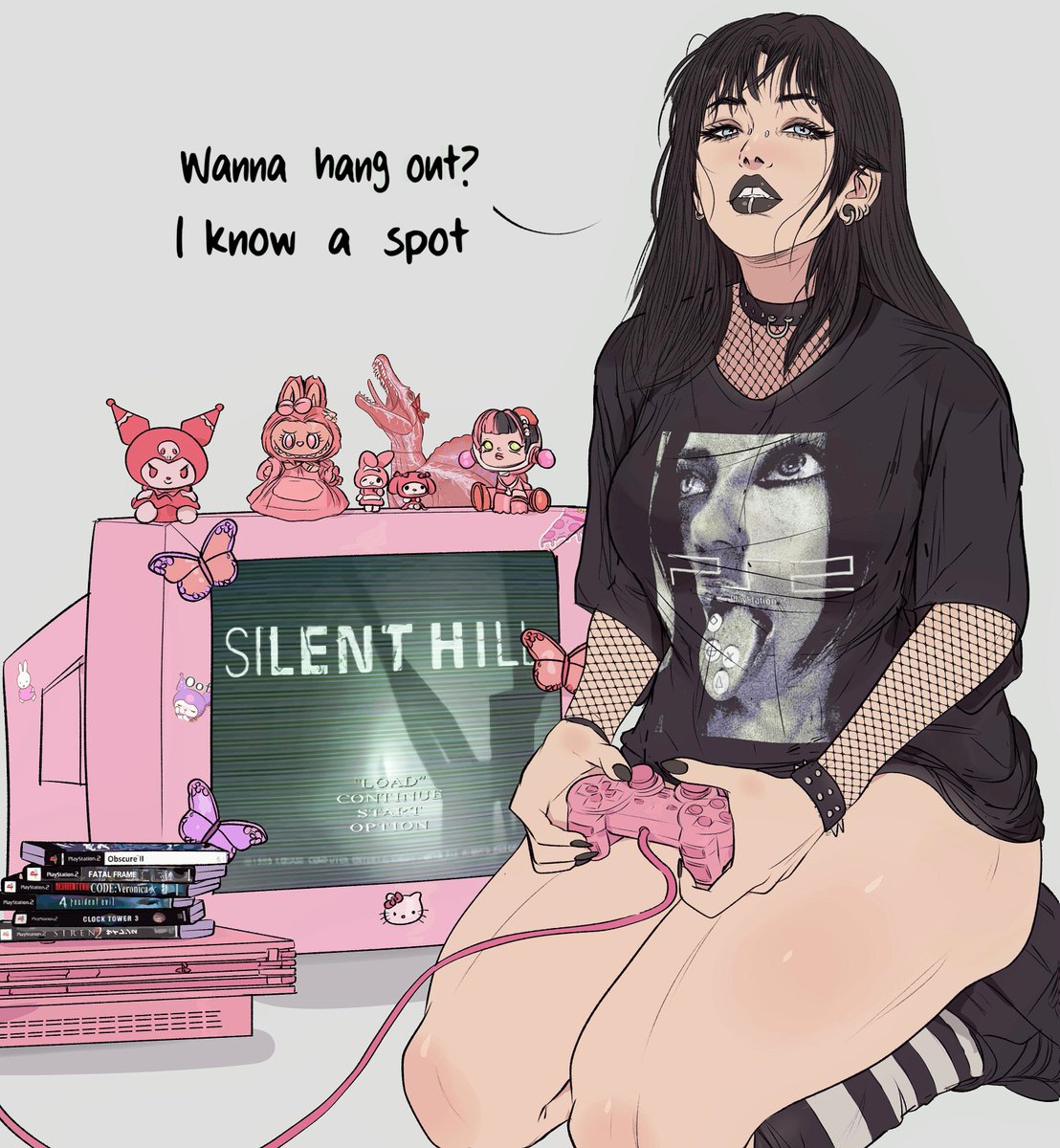 girl who is obsessed with early 2000s horror games