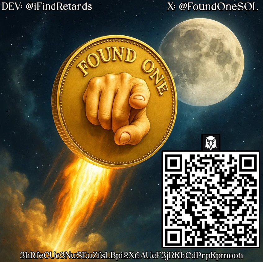CadiDaddy325's tweet image. FOUND $ONE
•70k BURNT TOKEN
•STRONG COMMUNITY
•BIG ACCOUNTS INVESTED
•DIAMOND HANDS
•ACTIVE RETARD DEV
X:
@FoundOneSol
DEV:
@IfindRetards
DEX: 3hRfeCUc3NuSEuZfsLBpi2X6AUcF3jRKbCdPrpKpmoon
LFG TO THE MOON ‼️ 🚀 🌕