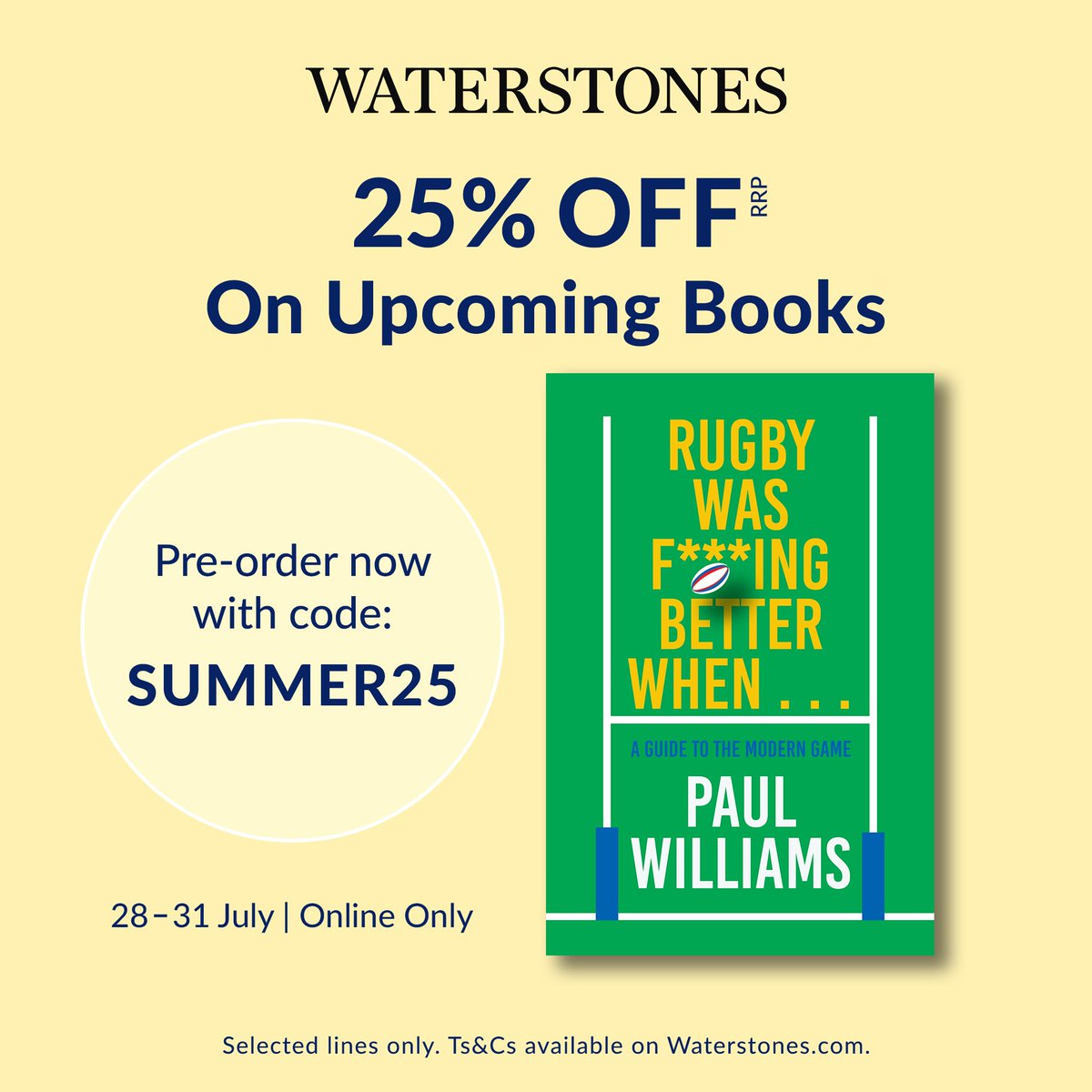 thepaulwilliams's tweet image. "Rugby was f***ing better when...."
My new book.
Looks at whether rugby was better in the old days, or now.
Launches on the 4th September 2025.
Get 25% off preorder with @Waterstones
waterstones.com/book/rugby-was…