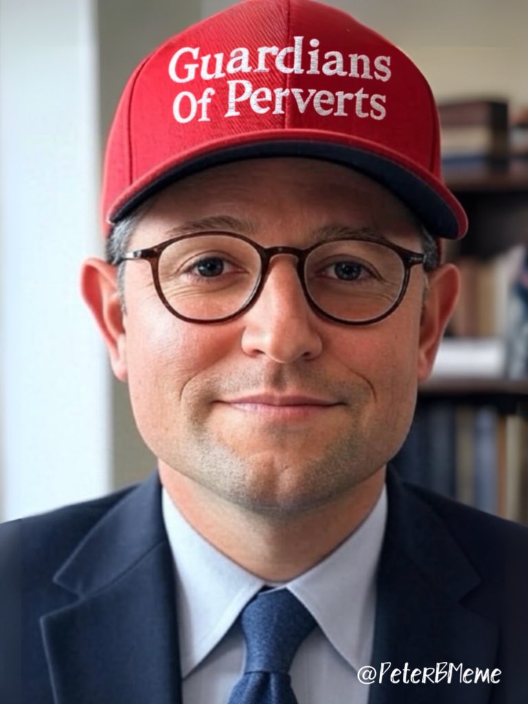 PeterBMeme's tweet image. #MAGAMike leader of #GuardiansOfPerverts #GOP @SpeakerJohnson @HouseGOP @SenateGOP