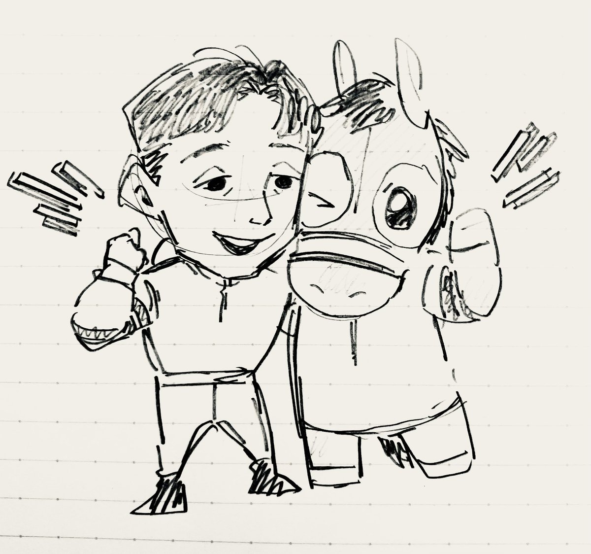 netkeibashop's tweet image. 直線での圧倒的な走り、武豊騎手のガッツポーズ、痺れました！！！！

 #東海ステークス
#競馬振り返りラフ画