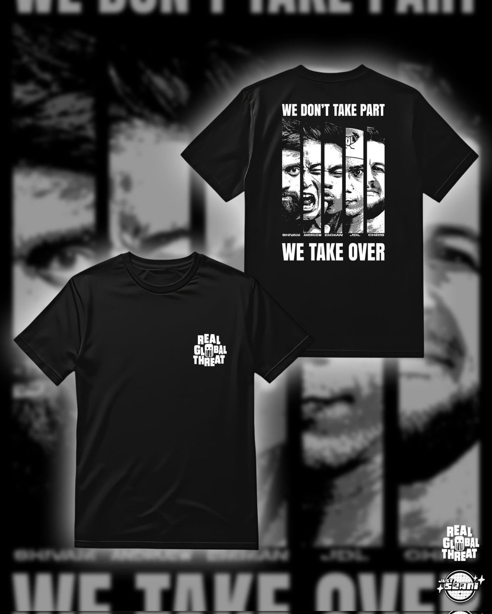 We Don't Take Part. We Take Over 💀

We partnered with <a href="/JustSEANI/">Just Seani 🇯🇵🇵🇭 OPEN COMMISSIONS</a> to bring you brand new RGT shirts to celebrate <a href="/OBEYBrookes/">Chris Brookes クリス・ブルックス</a> joining the #RealGlobalThreat 🍻

PHP 800 only! 🙌

Pre-order through me now if you want to get yours by the big <a href="/dexconph/">Dexcon PH (DXCN)</a> weekend in MNL on AUG 22-24 ✨