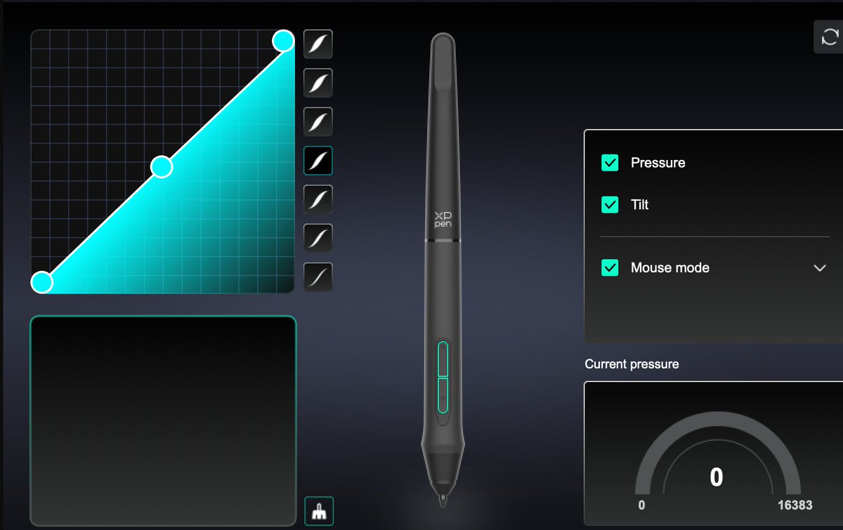 zefmq's tweet image. ppl who draw with a graphic tablet, can yyou share ur pressure settings plz?