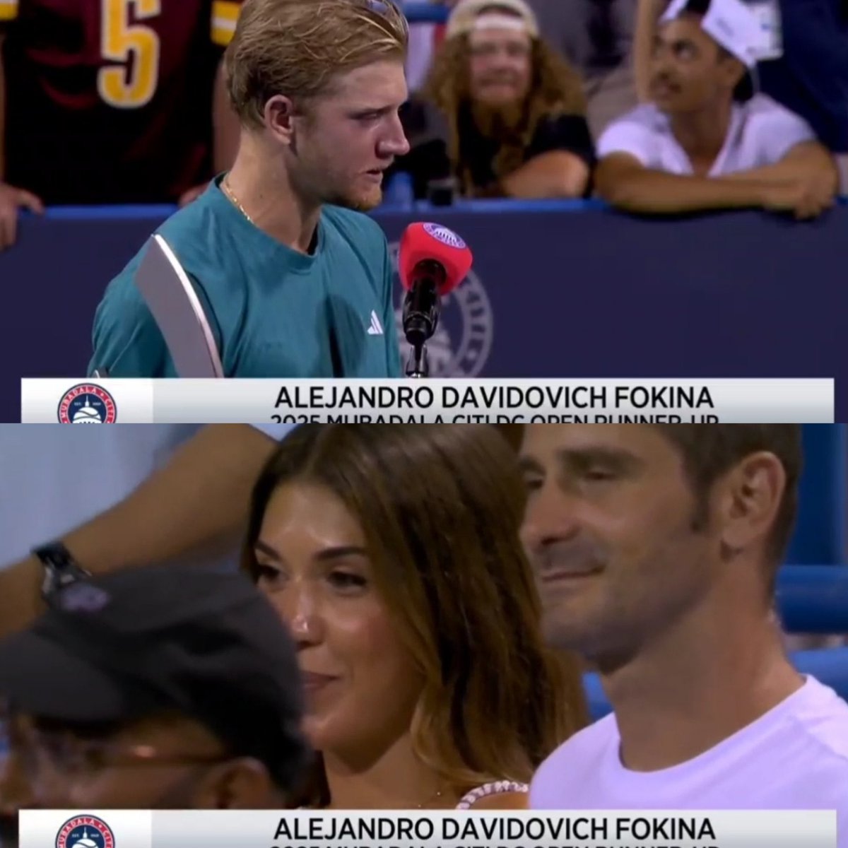 Alejandro Davidovich Fokina to his wife after losing to Alex de Minaur in the Washington final

“I wanna say thanks to my wife. She’s supporting me every day. I’d say it’s not easy to support me every day, because I’m a little bit tough. Thank you for supporting me every day.” 🥹