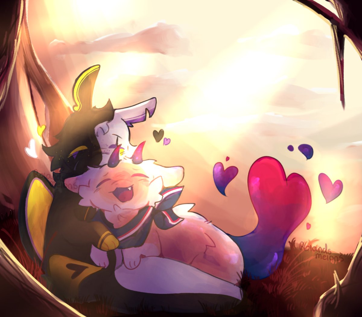 roland projevt moon fan yeah! comms open! (@rolandsmelons) on Twitter photo me n my partner's slugcats cuddling in the sun <3
<a href="/acesstudioz/">aceofspadesz</a>
#rainworldfanart #ocart me n my partner's slugcats cuddling in the sun <3
<a href="/acesstudioz/">aceofspadesz</a>
#rainworldfanart #ocart