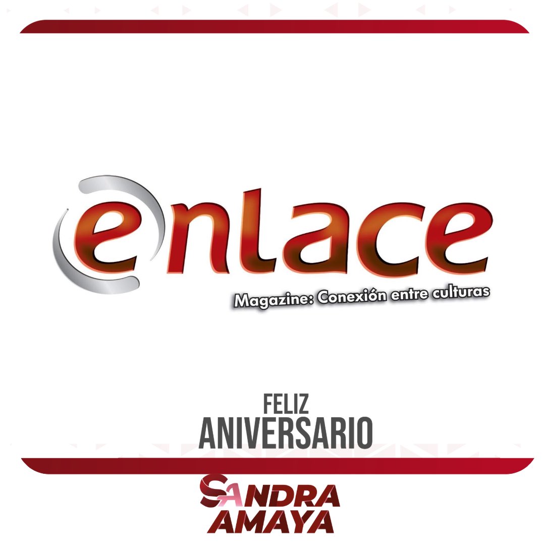 Sandra Amaya (@sandra12amaya) on Twitter photo ¡Feliz aniversario, amigos de <a href="/enlacemagazine/">Enlace Magazine</a>!
Que sean muchos años más de éxitos, sirviendo a la comunidad de hermanos y paisanos. Fuerte abrazo, Luis. ¡Feliz aniversario, amigos de <a href="/enlacemagazine/">Enlace Magazine</a>!
Que sean muchos años más de éxitos, sirviendo a la comunidad de hermanos y paisanos. Fuerte abrazo, Luis.