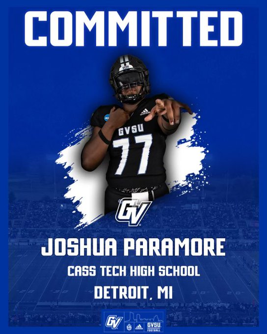 TheD_Zone's tweet image. Cass Tech 2026 OG/OT Joshua Paramore has committed to Grand Valley State
football.thedzone.com/players/joshua…