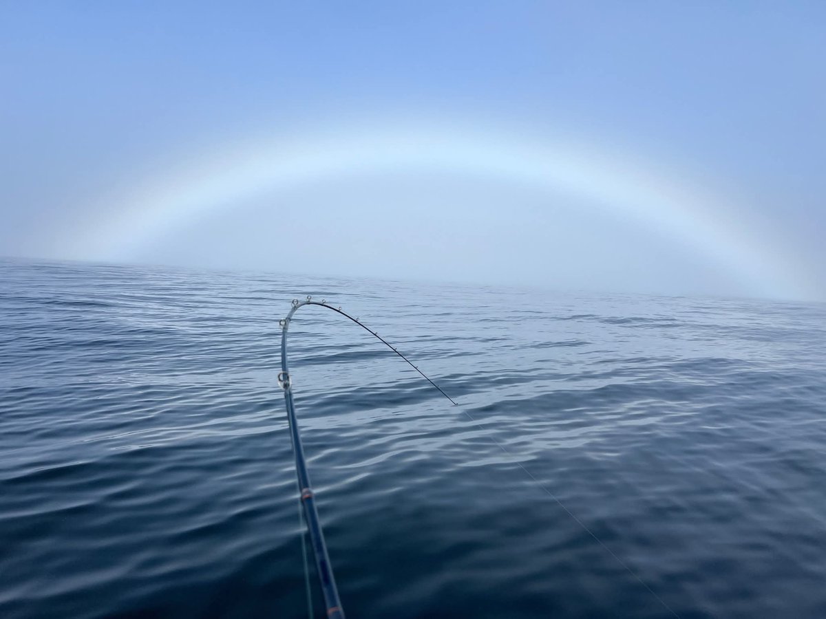 SPatriot61's tweet image. The picture is not mine , but this is what a Fog Rainbow looks like on the Pacific ocean . I have seen more than one in my life and they are spectacular everytime.