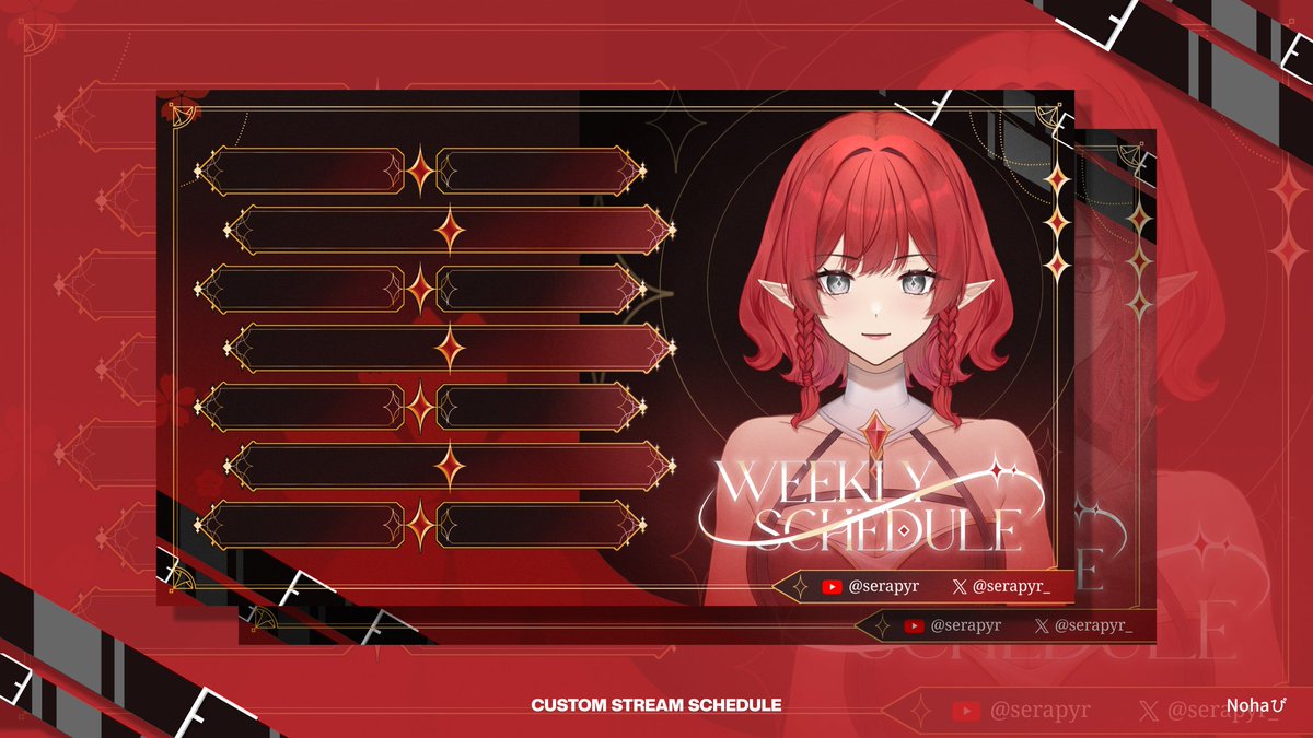 Just finished making a stream schedule for <a href="/serapyr_/">Serapha Pyrastra</a> 💜

Hope you like it, Sera~!

If you’d like one too, feel free to DM me 
#Vtuberフリー素材 #Vtuber