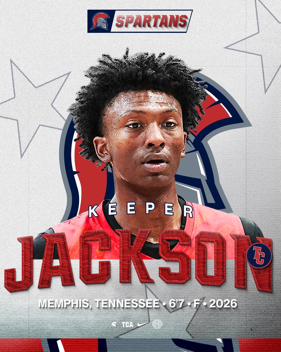 tcaspartanshoop's tweet image. Excited to welcome 2026 W/F, Keeper Jackson to the Spartan Family!
A 6’7 Memphis native, Keeper brings elite two-way versatility and a relentless motor to our roster. Highly productive on both ends of the floor, he makes winning plays and impacts the game in a variety of ways.