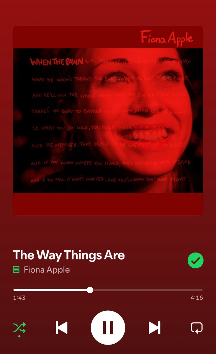 Wyer Mush song of the day 

Fiona Apple might be the goat