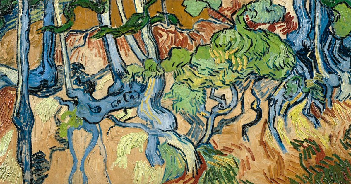 VanGoghTheLife's tweet image. #VanGogh of the Day: Tree Roots, July 1890. Oil on canvas, 50.3 x 100.1 cm. Van Gogh Museum, Amsterdam. @vangoghmuseum