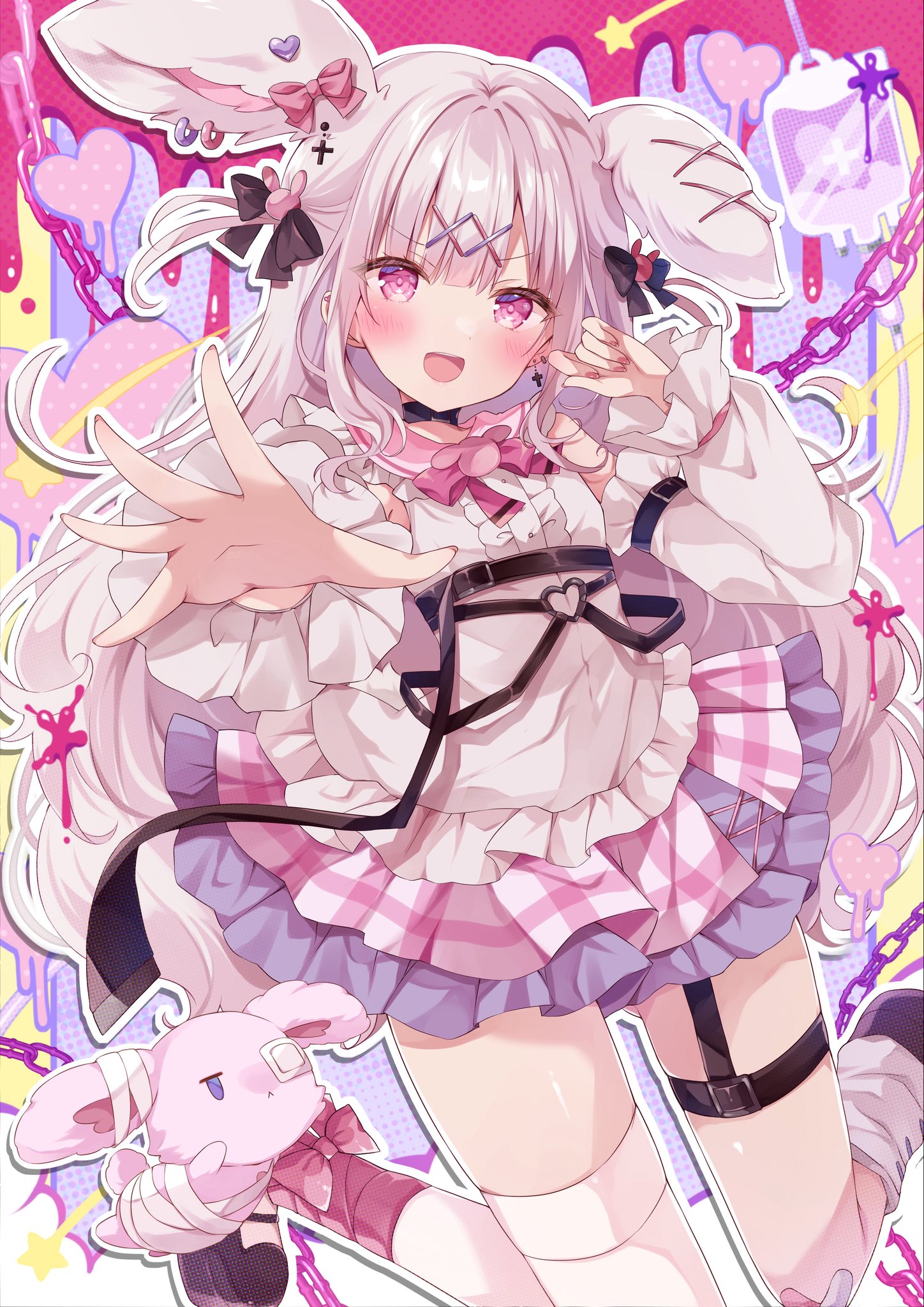 兎彷魂あみゅ　イラストカード　サイン 兎彷魂あみゅ フルセット 直筆サイン入りチェキ風カード（柄A