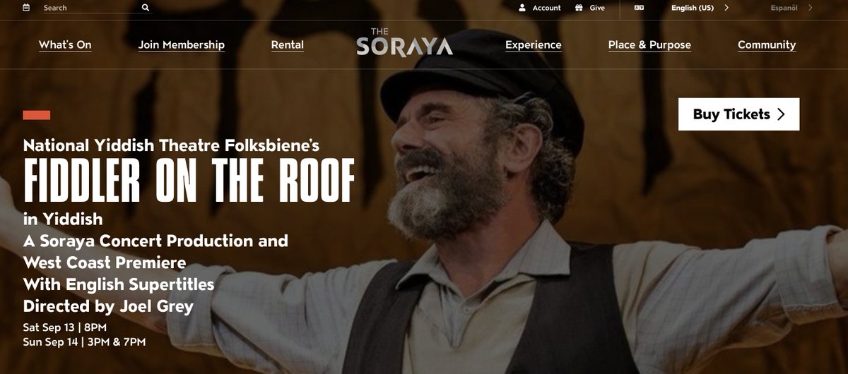 D. Zisl Slepovitch (@zislepovitch) on Twitter photo LOS ANGELES, Sep. 13ā14: I am continuing my journey with Fiddler on the Roof in Yiddish. Concert version of the award-winning @Folksbiene production is heading west w/ Zalmen Mlotek leading the ensemble - <a href="/TheSoraya/">Soraya</a> <a href="/csunorthridge/">Cal State Northridge</a>. 3 performances only! thesoraya.org/whats-on/en/a-⦠LOS ANGELES, Sep. 13ā14: I am continuing my journey with Fiddler on the Roof in Yiddish. Concert version of the award-winning @Folksbiene production is heading west w/ Zalmen Mlotek leading the ensemble - <a href="/TheSoraya/">Soraya</a> <a href="/csunorthridge/">Cal State Northridge</a>. 3 performances only! thesoraya.org/whats-on/en/a-ā¦