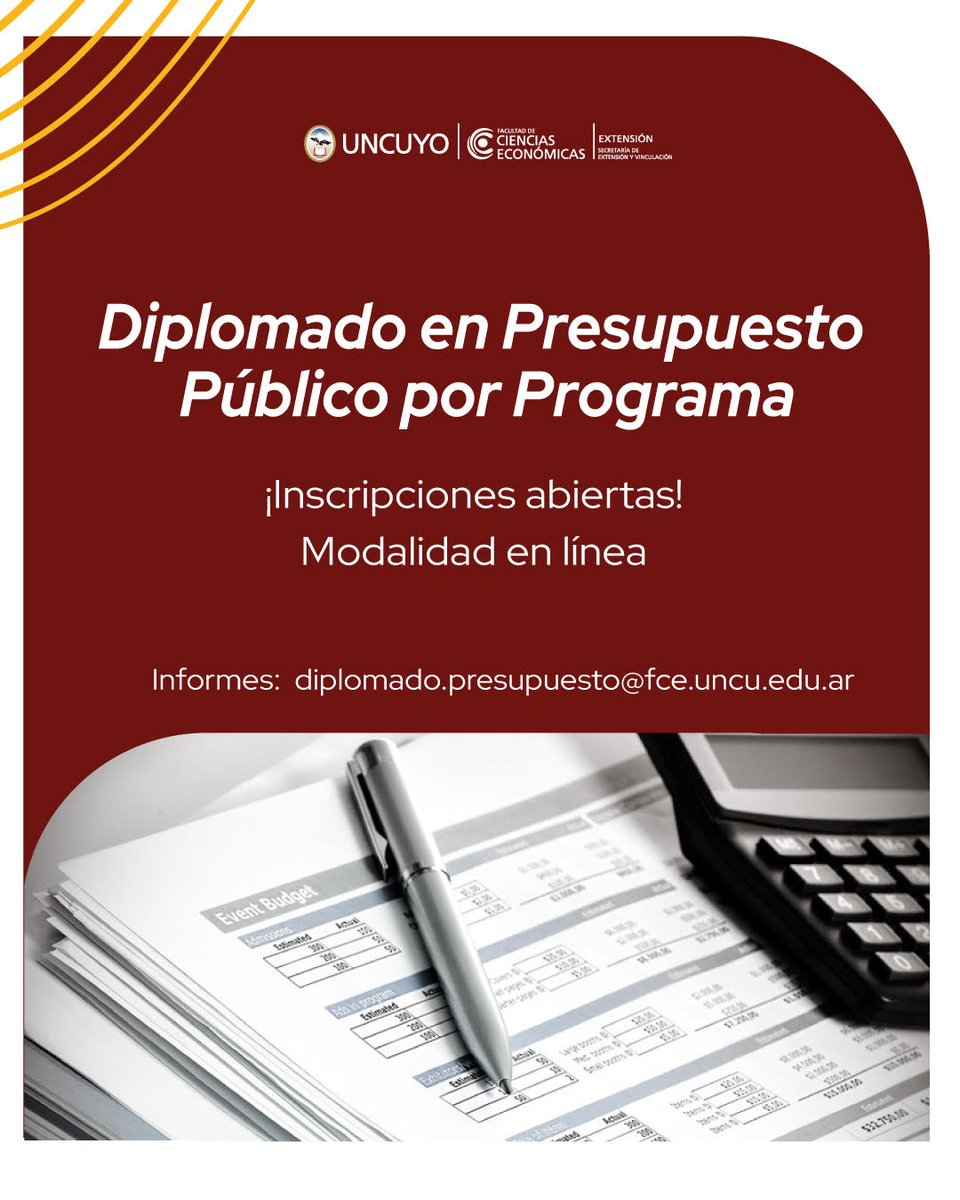 🎓 Diplomado en Presupuesto por Programa

📆 4 meses | 🖥️ 100% online por Meet
🕓 Lunes de 16 a 19 h | 🎥 Clases grabadas
💸 20% de descuento para matriculados CLAM

ℹ️ Más info 👉 bit.ly/DiplomadoPresu…

#GestiónPública #Presupuesto #Diplomado #Capacitación