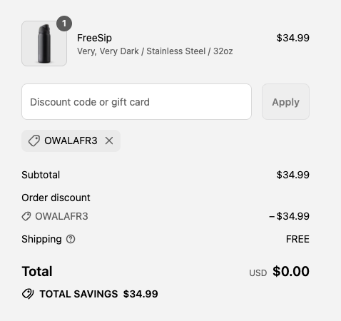 FlipFlip's tweet image. OWALA WATER BOTTLES PROMO GLITCHING
APPLY PROMO CODE: OWALAFR3 owalalife.com/products/frees…