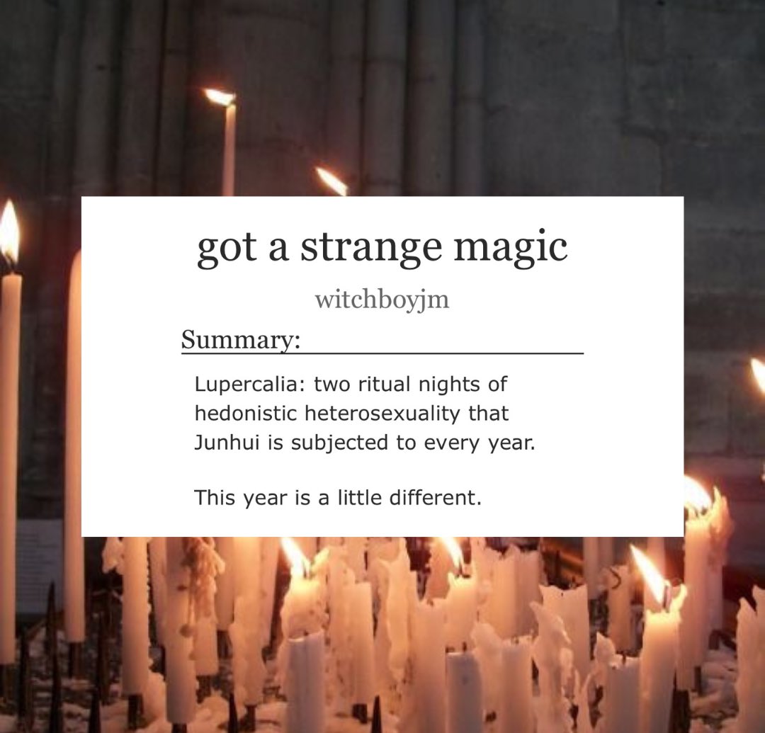 witchboyjm's tweet image. got a strange magic 

✨ junhao
✨ 3k words, rated e
✨ witches!junhao, somewhat pwp, and so many things happening in the woods

archiveofourown.org/works/68273651