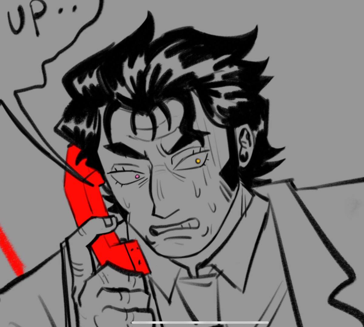Frogifer's tweet image. (Wip) sorry for posting a lot I rarely get time to draw them… but scared spamton my fave!
