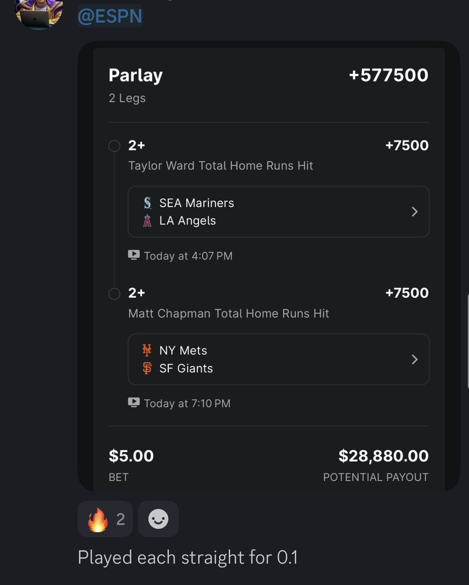 PlusEVKing's tweet image. ‼️BOOM! Cash the +7500‼️
$15 -> $1,140 🤑
Chappy! Let’s goooooo!
