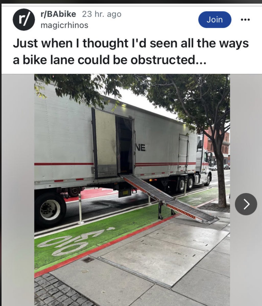 And how dare a delivery truck supply the store whose business depends on restocking it by 'interfering' with self-entitled biker bros...(less than 2% of NYC Bike Commuters)...???
