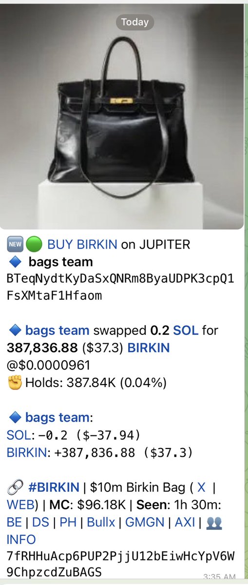 Finn / Bags team  aped $birkin !!!

Huge📈

7fRHHuAcp6PUP2PjjU12bEiwHcYpV6W9ChpzcdZuBAGS