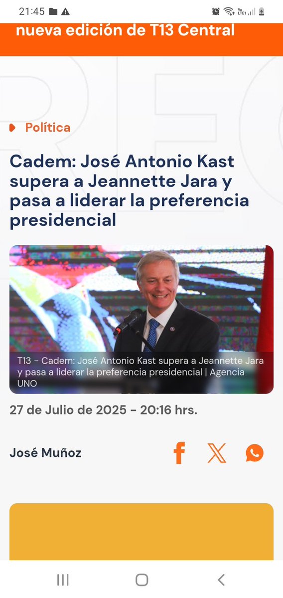 Iherreraa's tweet image. Jara llegó a su techo. Kast sigue subiendo su piso.