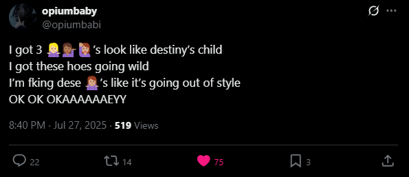 OpiumLATAM_'s tweet image. OPIUM BABY SUBIÓ LA LETRA DE GOIN' OUTTA STYLE DE PLAYBOI CARTI