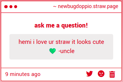 bugdoppio's tweet image. THANK YOU UNCLE i worked very hard on it... newbugdoppio.straw.page/gimmicks